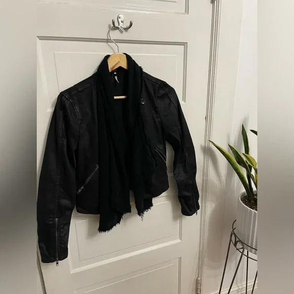 Free People Drape Front Moto jacket size 0 - Picture 4 of 10